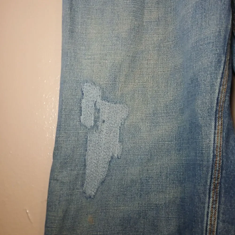 Meoshe Jeans 36x32 Baggy Wide Leg‎ Skater Y2k Grunge Embroidered Vintage Patch